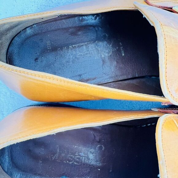 Matteo Mossimo Genuine Alligator Yellow Got it Loafers Size 10 - Picture 4 of 5